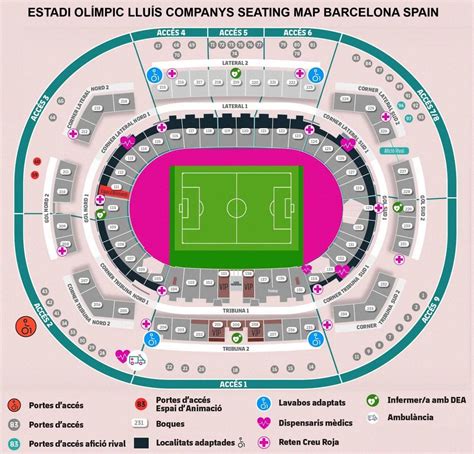 Estadi Olímpic Lluís Companys stadion térképe