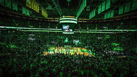 Boston Celtics csapatlogó és a TD Garden aréna