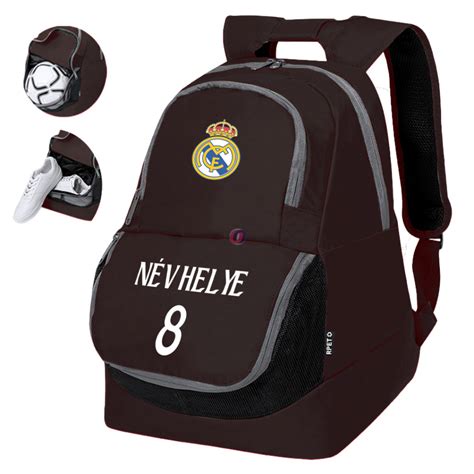Személyre szabott Real Madrid hátizsák névvel és számmal