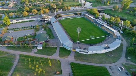 A CSC Nika Stadion látképe, ahol a mérkőzést rendezik