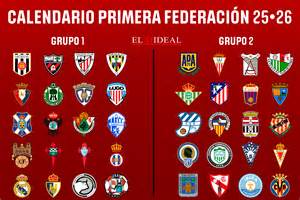 Primera Federacion Group 1 logó és bajnoki tabella