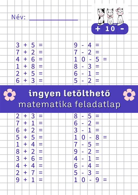 Matematikai feladatlap és íróeszközök