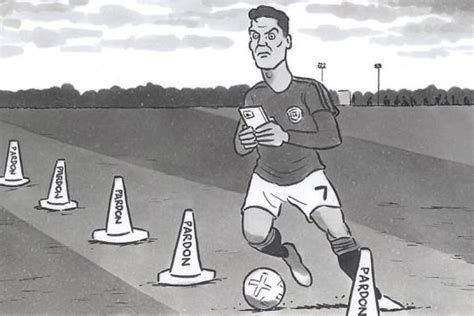 Illusztráció David Squires stílusában, legendás futballistákról