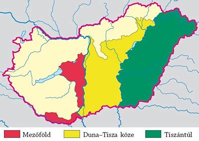 Térkép a Duna és Tisza vidékéről
