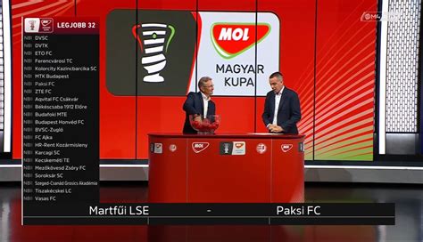 Martfűi LSE és Paksi FC csapatok összeállítása