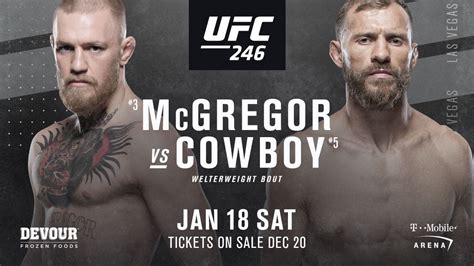 Az UFC 246 plakátja: Conor McGregor vs Donald Cerrone