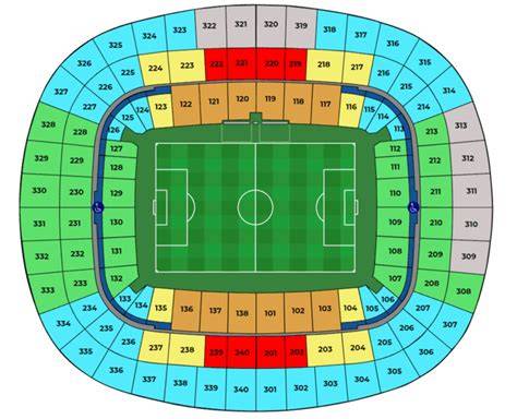 Stadion térkép a skyboxok és VIP területek jelölésével