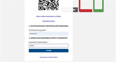 Elektronikus jelentkezési felület képernyőképe