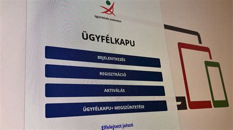 Az Ügyfélkapu bejelentkezési felülete