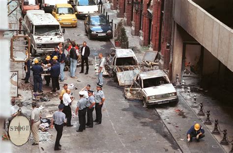 Az Omagh-i robbantás helyszíne a detonáció után, 1998