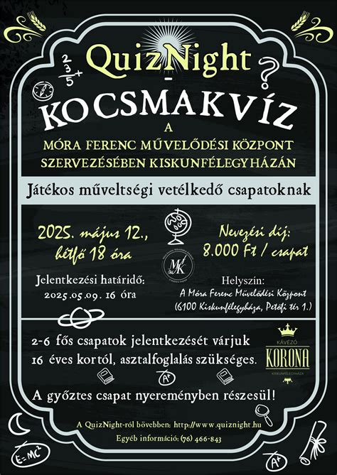 Egy Quiznight csapat tagjai láthatóak, ahogy gondolkodnak egy kérdésen