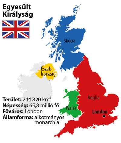 Az Egyesült Királyság tagországainak térképe