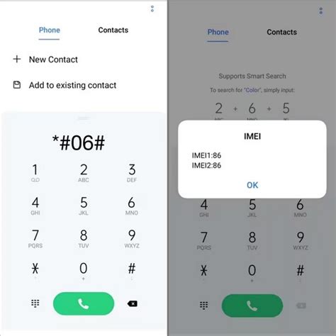 Telefon billentyűzet és *#06# IMEI lekérdezés