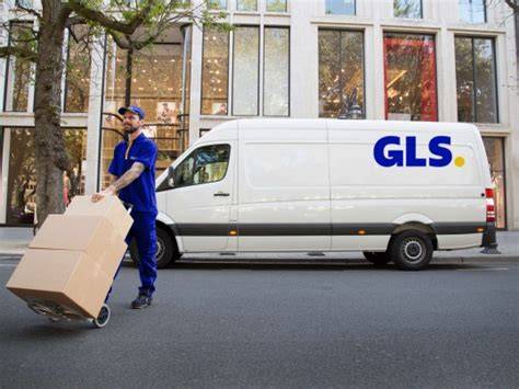 GLS futár autó vagy GLS logó