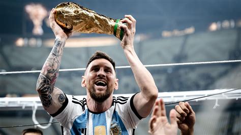 Lionel Messi ünnepli a világbajnoki győzelmet