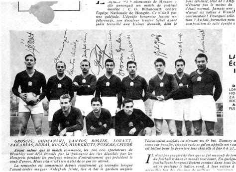 Az Aranycsapat a londoni Wembley stadionban, 1953
