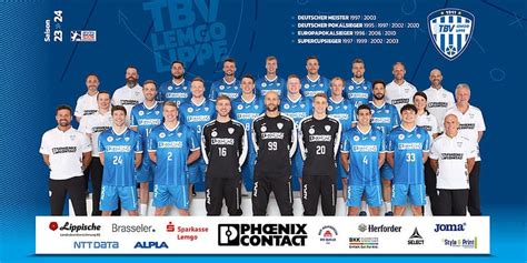 A TBV Lemgo Lippe csapatképe mérkőzés közben