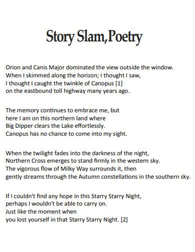 Slam poetry előadás a színpadon