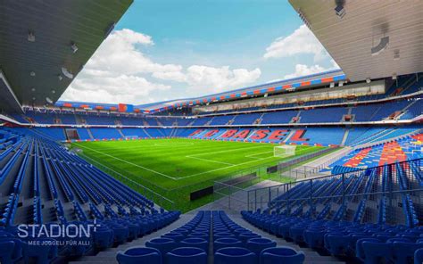 St. Jakob-Park stadion látképe Bajnokok Ligája mérkőzésen