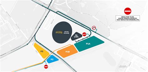 Az MVM Dome parkoló megközelítési útvonalai