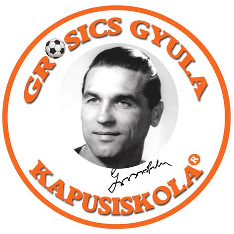 A Grosics Gyula Kapusiskola logója és fiatal játékosai edzésen