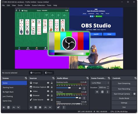 OBS Studio felület