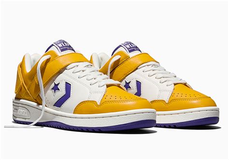 Engineered Garments x Converse Weapon alacsony szárú változat, Lakers inspirálta színben