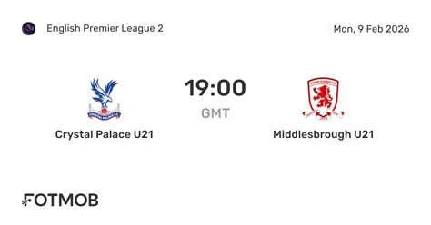 Crystal Palace U21 és Middlesbrough U21 logók