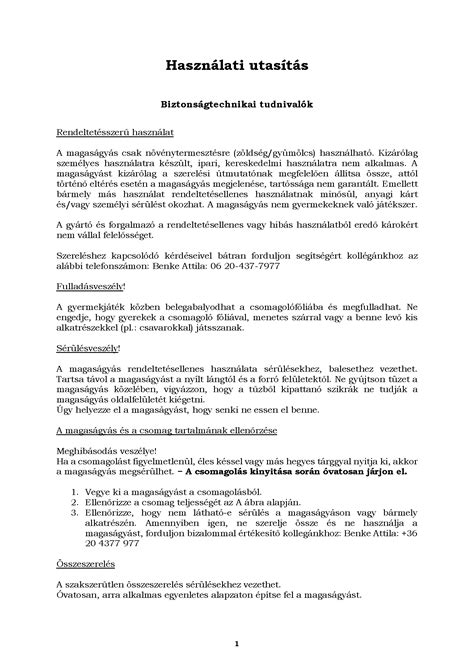 Szolgáltatás beüzemelési és használati útmutatók