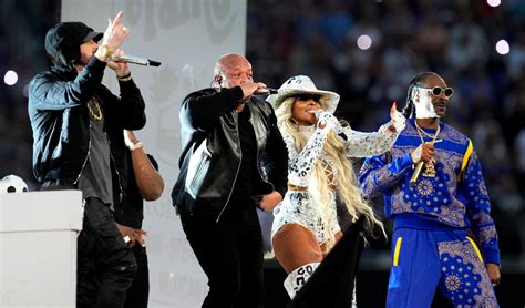 A 2022-es hip-hop Super Bowl fellépők: Dr. Dre, Snoop Dogg, Eminem, Mary J. Blige