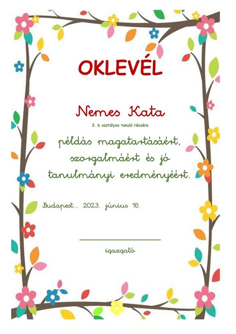 Oklevél és sportérem