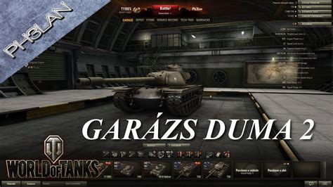 World of Tanks Garázs felülete és tankválasztó panel