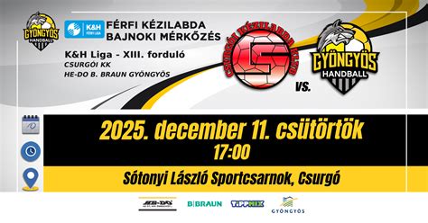 A Gyöngyösi Kézilabda Klub logója és kézilabdázók akcióban