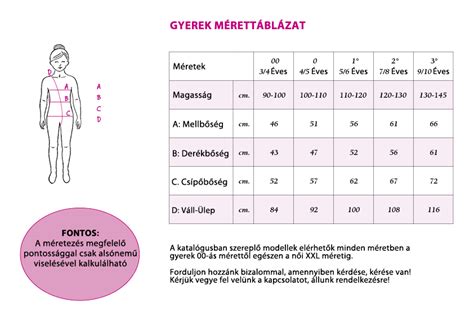 Gyerek lábméret táblázat