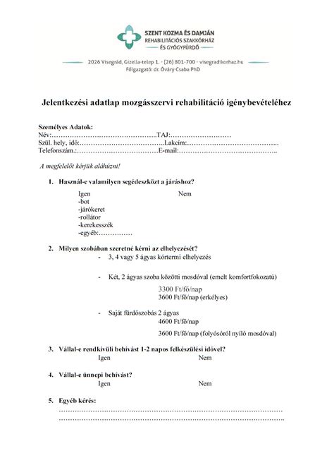 Betegelégedettségi felmérés