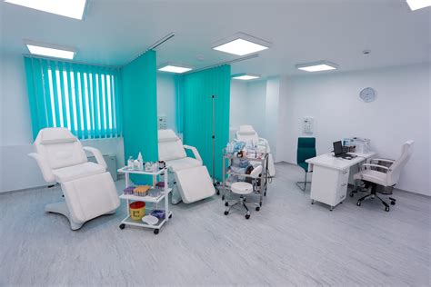 Modern plasztikai sebészeti klinika belső tere