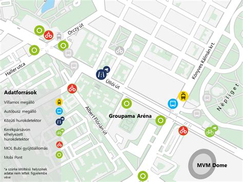 Térkép a Groupama Arénához és a jegyértékesítő pontokhoz