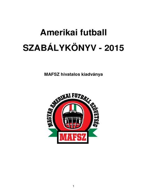 Amerikai futball szabálykönyv