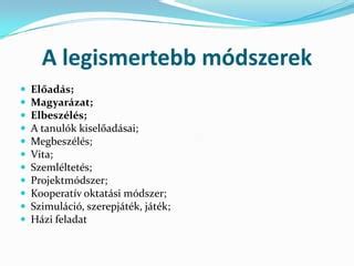 Oktatási módszerek diagramja