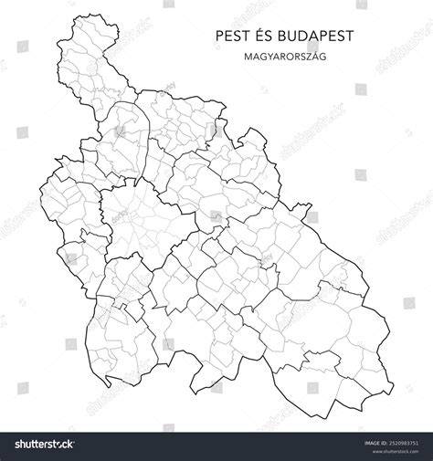 Pest vármegye térképe a labdarúgócsapatok elhelyezkedésével