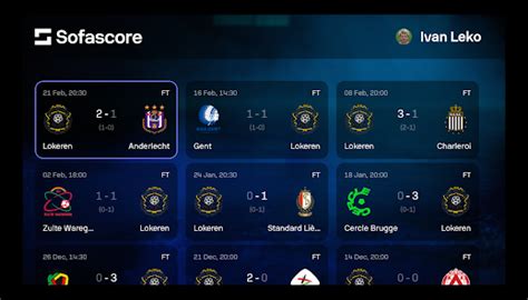 A Sofascore platform vizuális megjelenítése élő statisztikákkal