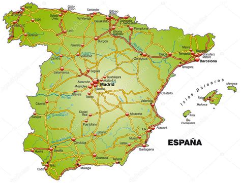 Spanyolország térkép, Cádiz kiemelve