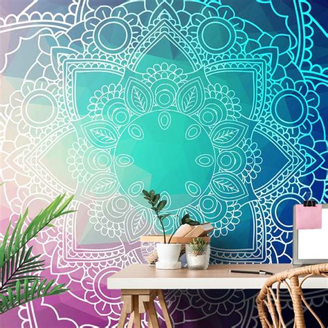 Színes kavicsokból készült mandala
