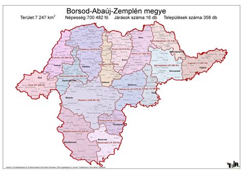 Borsod-Abaúj-Zemplén vármegye térképe