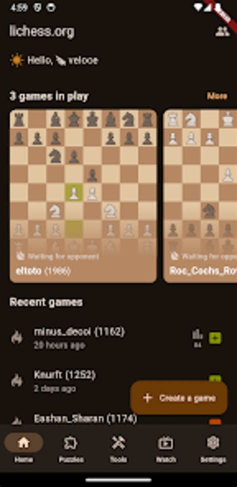 Lichess játékforrás kiválasztása és beállításai