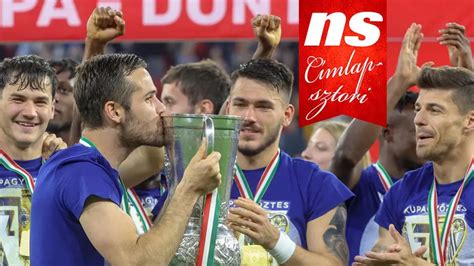 A Videoton játékosai a Magyar Kupa győzelem ünneplésekor