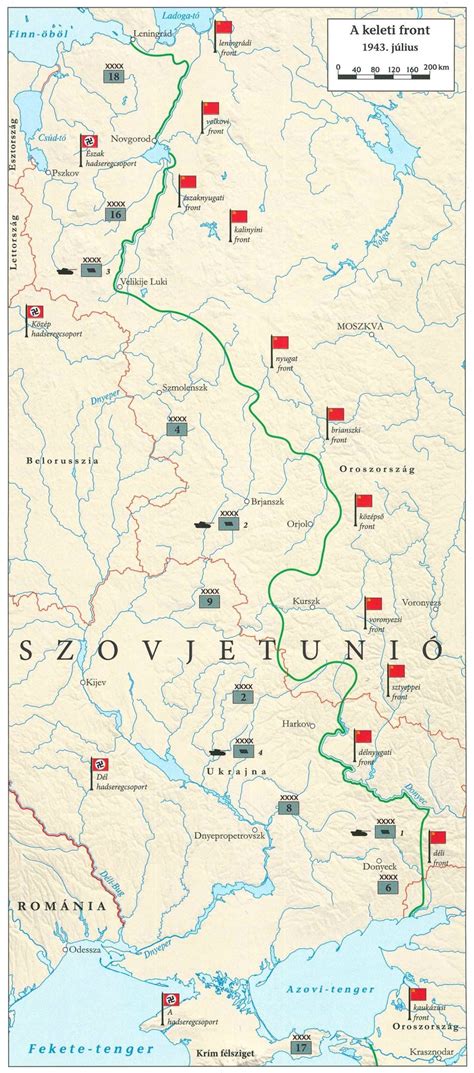 A szovjet-német arcvonal a hadműveletek megindítása előtt, 1943 nyarán