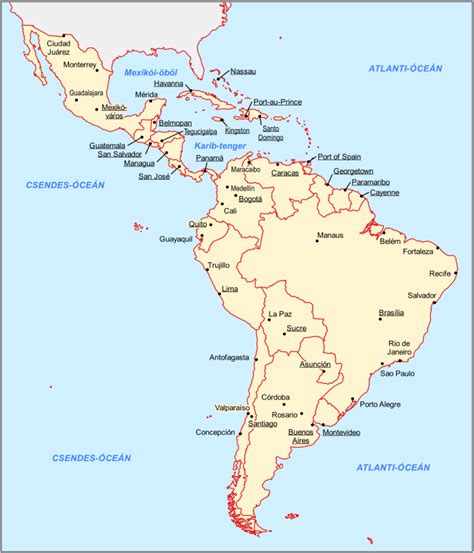 Térkép: Latin-Amerika történelmi eseményei