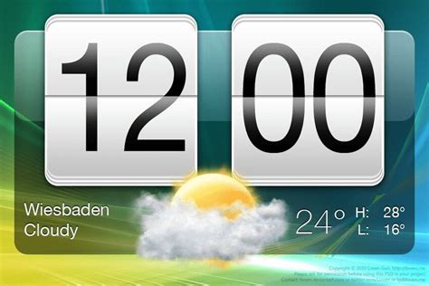 Minimalista óra és időjárás widget elrendezés
