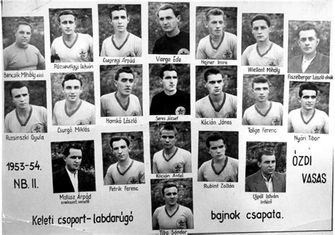 Ózdi Kohász 1954-es NB2 bajnokcsapat